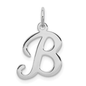 Sterling Silver, Sophia Collection, Small Script Initial B Pendant